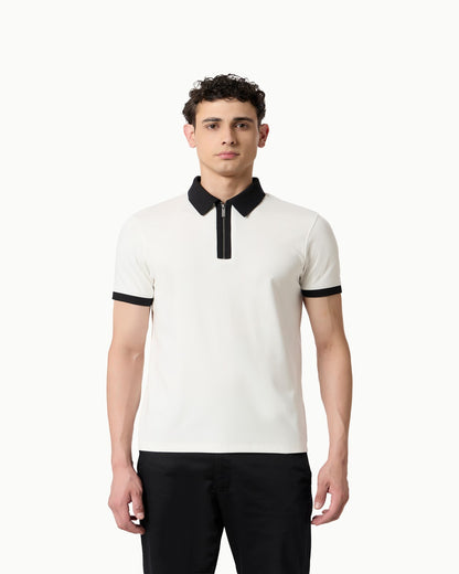 Imperial Zipper Polo White