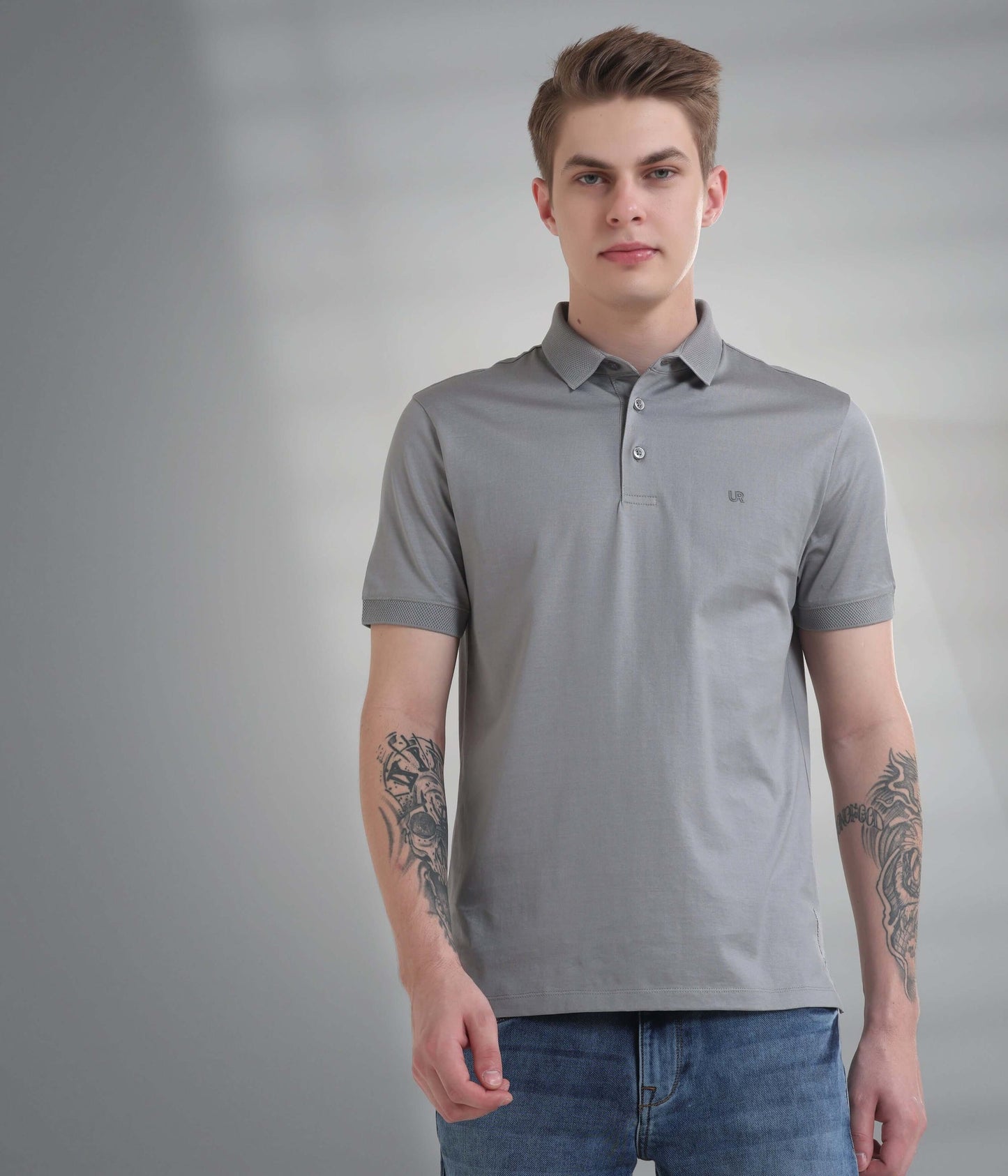 Polo Tshirt |Gold Finish + Anti Odour  DIAMONDGREY