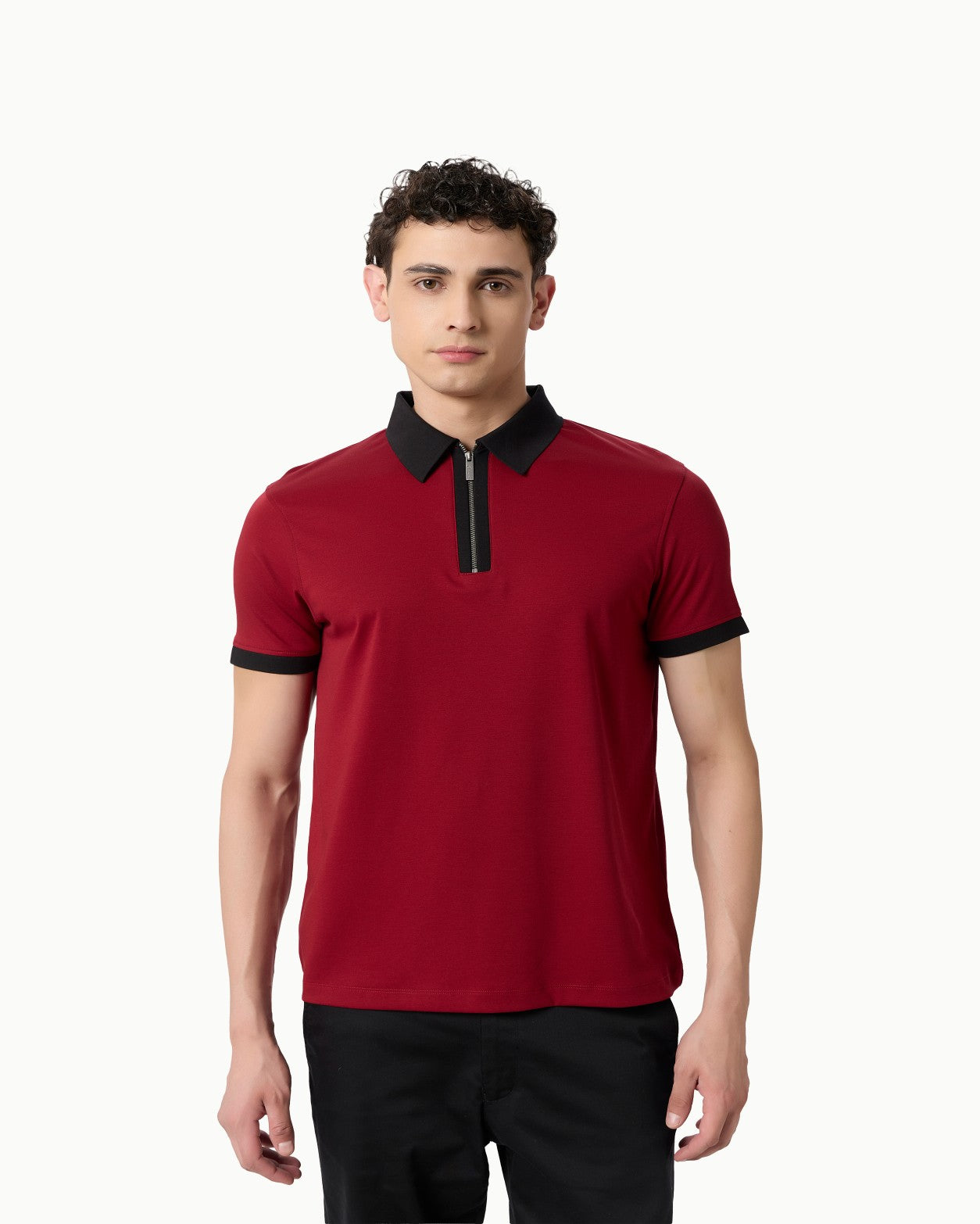 Imperial Zipper Polo Crimson