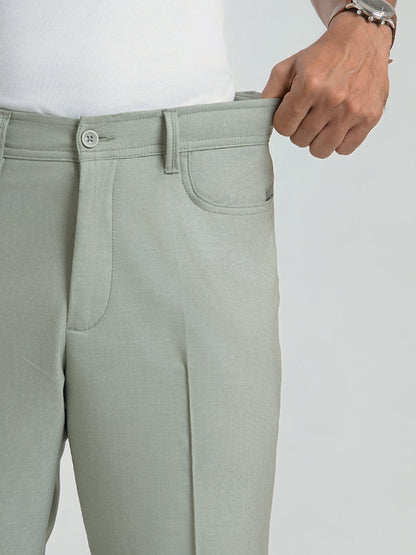 Korean Green Relaxed Fit Pintuck Pants