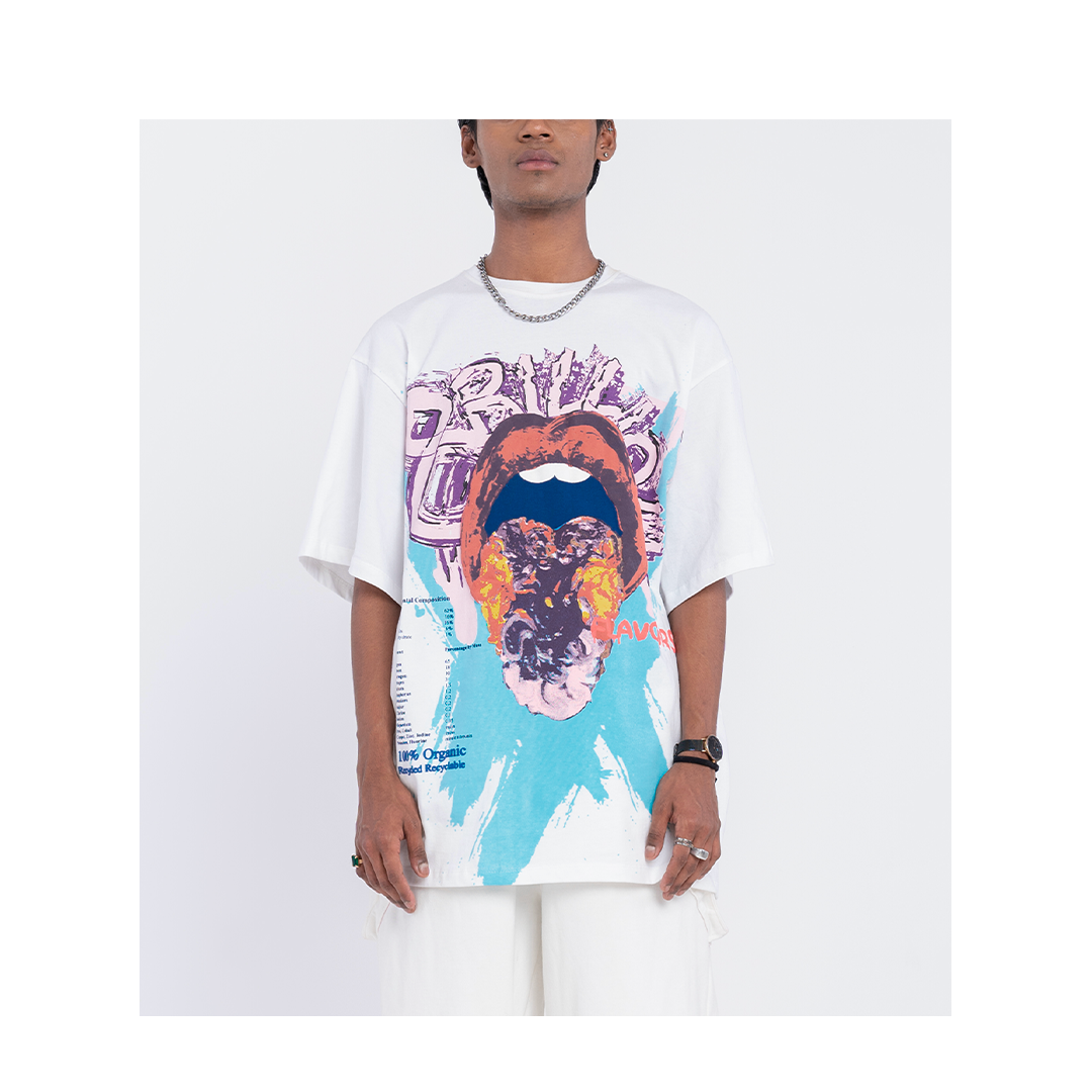 8 Billion Flavours' T-Shirt (White) | Huemn at Broadway