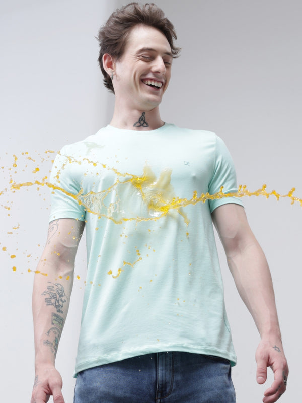 Crew Neck Tshirt | Anti Stain Anti Odor Water Repellent-AQUA