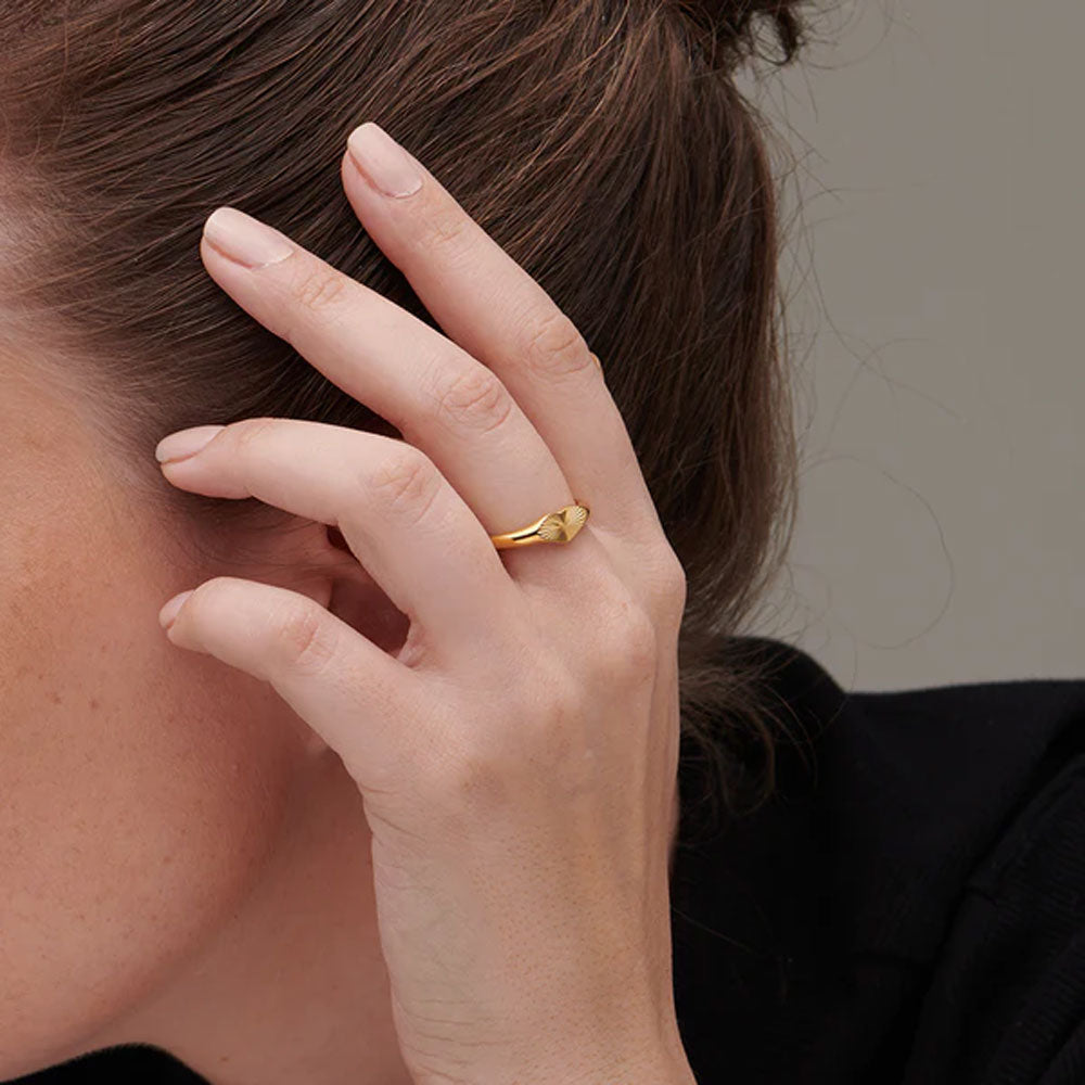 Bold Sunray Heart Ring