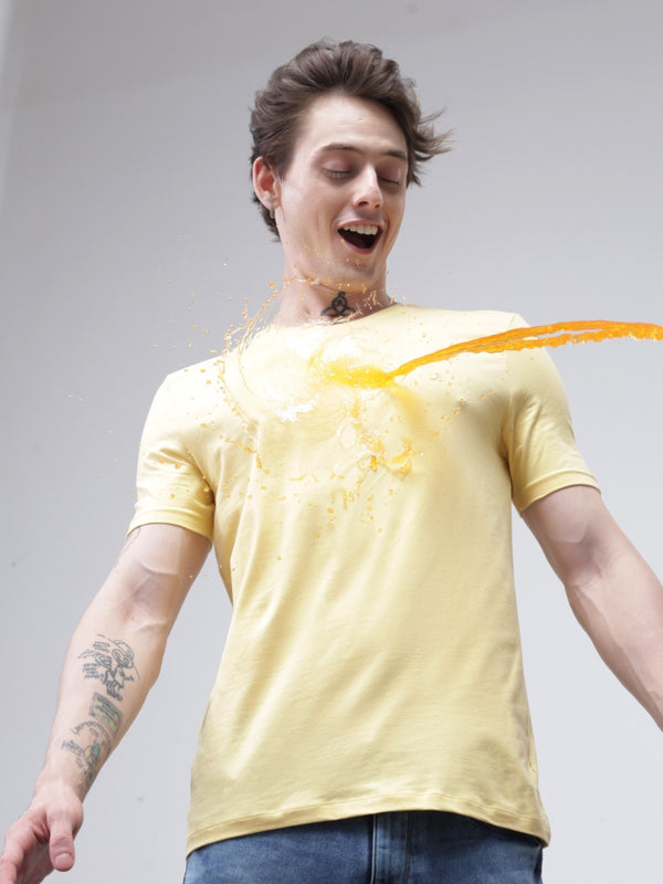 Crew Neck Tshirt | Anti Stain Anti Odor Water Repellent-AMBER