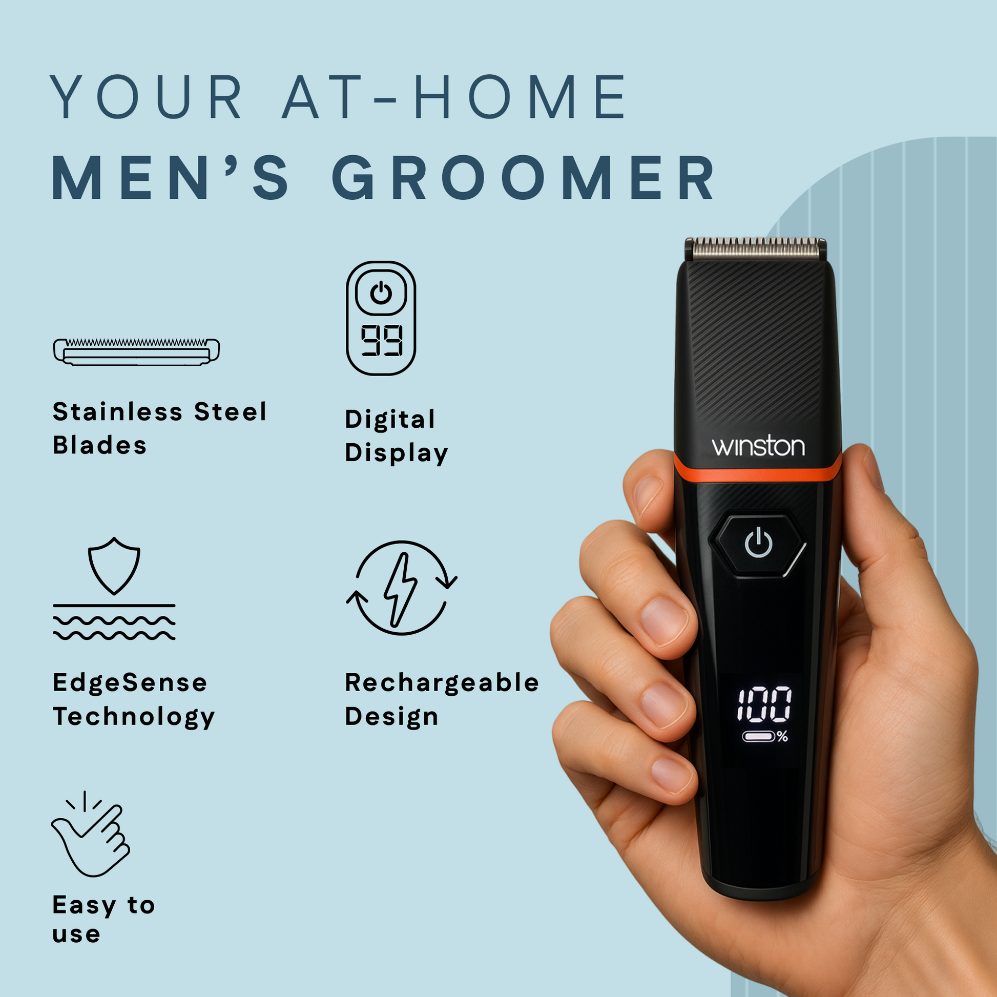 Groom Lite | Multi-Groomer with 4 Heads, 7 Combs Attachments & Travel Lock | Winston at Broadway