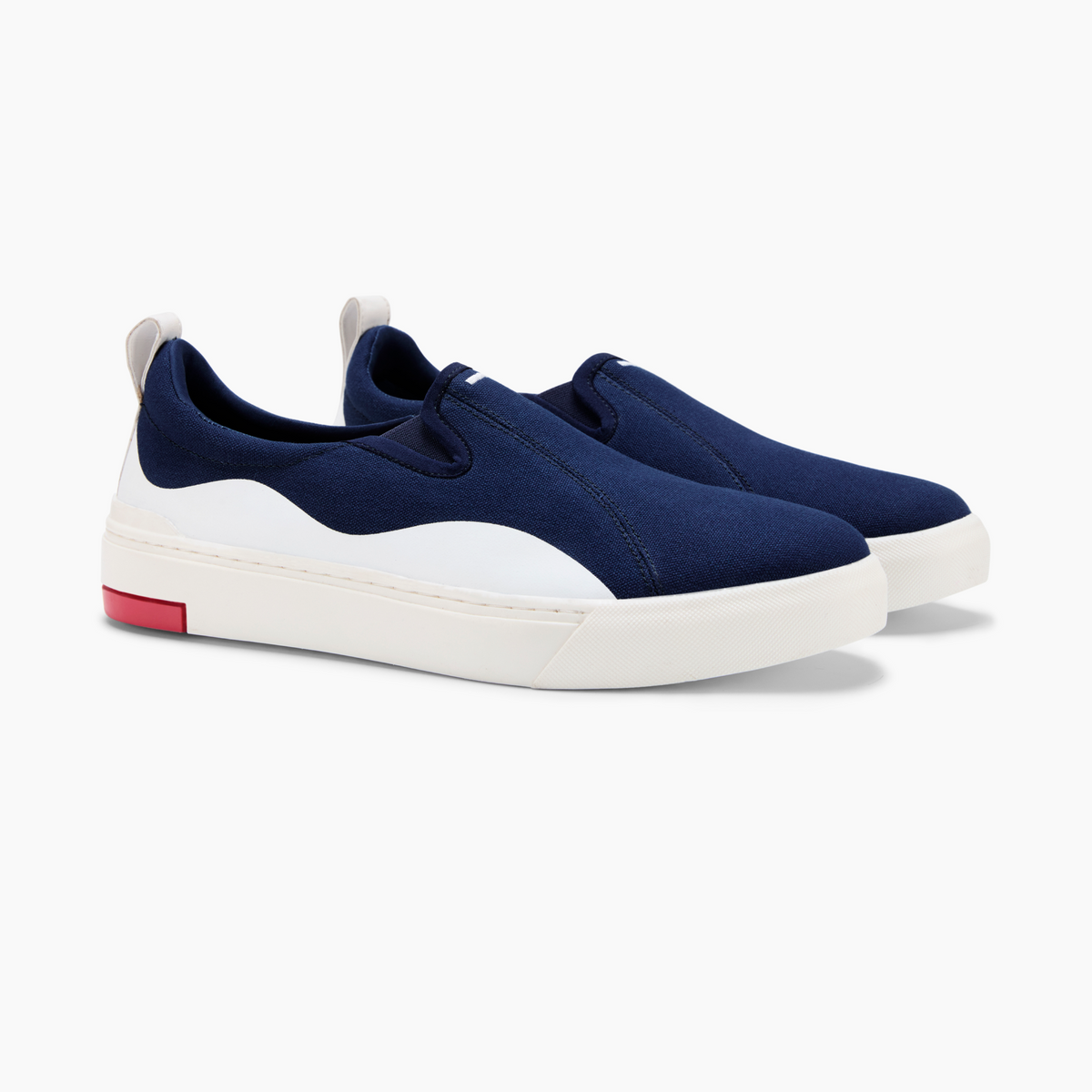 Enhanced Canvas Slip On Wavey Blue