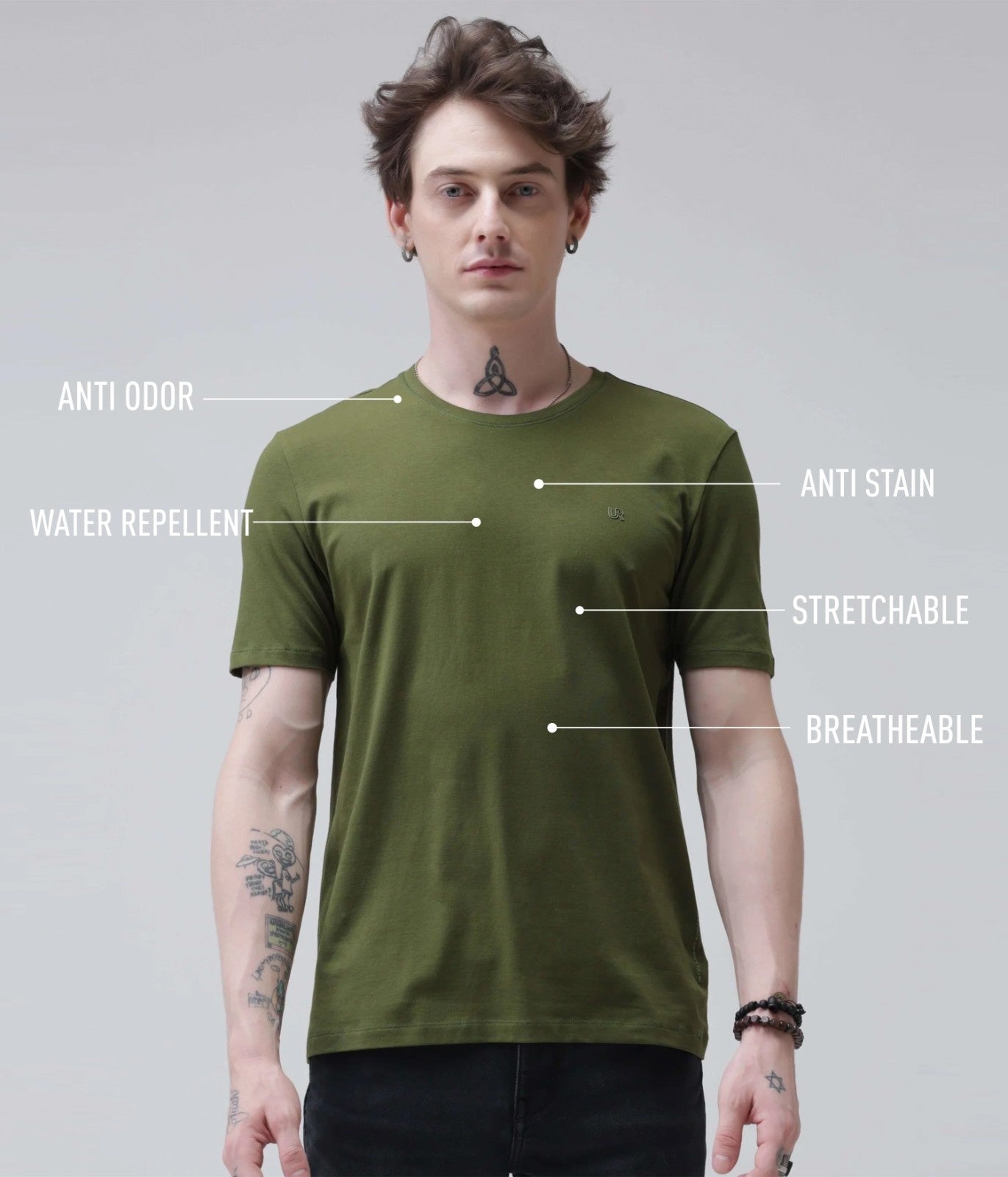Crew Neck Tshirt | Anti Stain Anti Odor Water Repellent-DEW