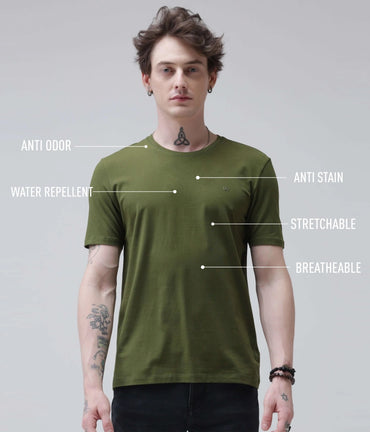 Crew Neck Tshirt | Anti Stain Anti Odor Water Repellent-DEW