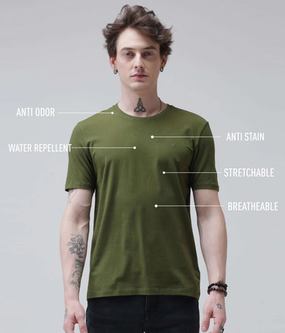 Crew Neck Tshirt | Anti Stain Anti Odor Water Repellent-DEW