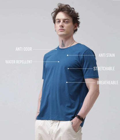 Crew Neck Tshirt | Anti Stain Anti Odor Water Repellent-SEABLUE