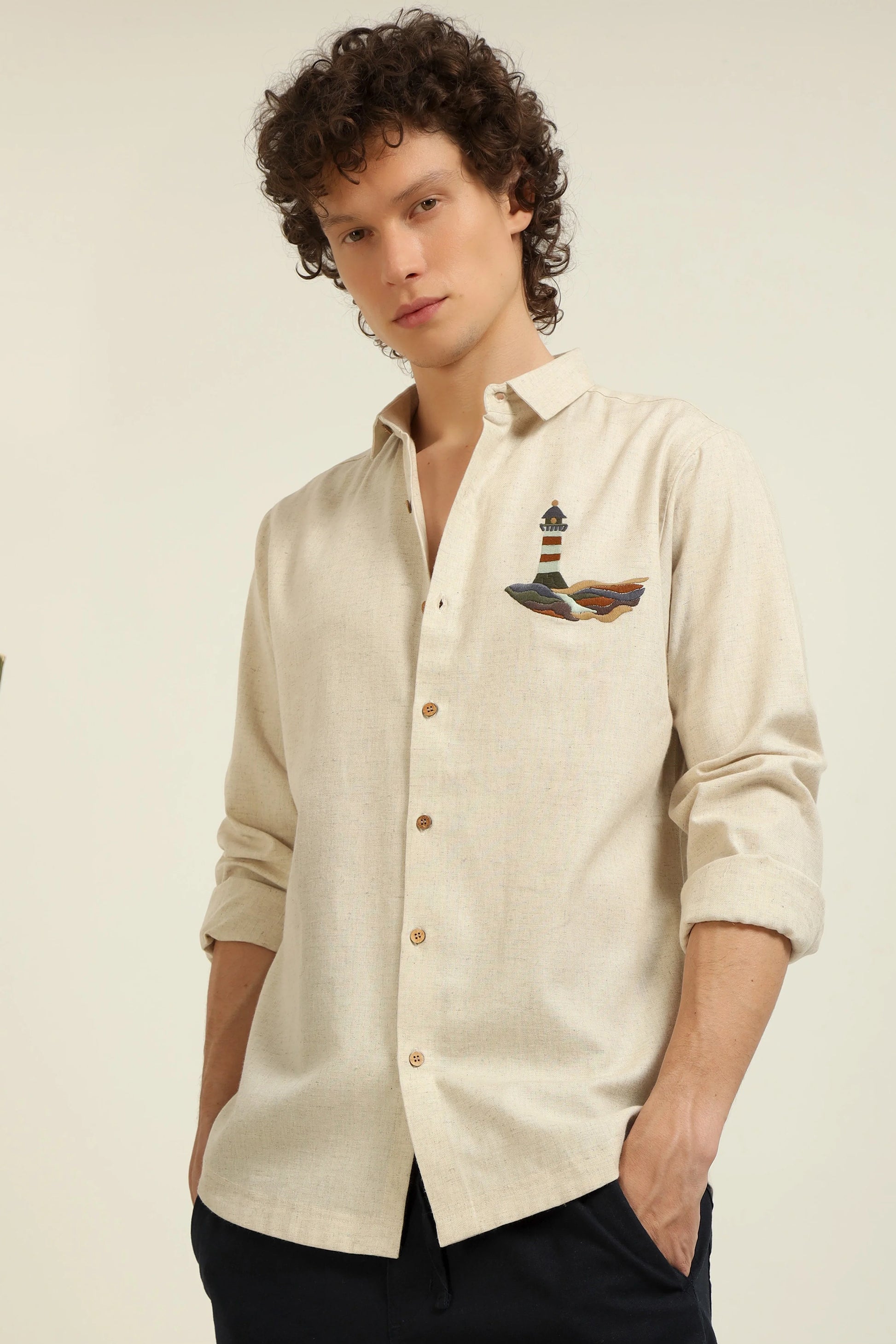 Lighthouse embroidery Shirt | Hamptons at Broadway