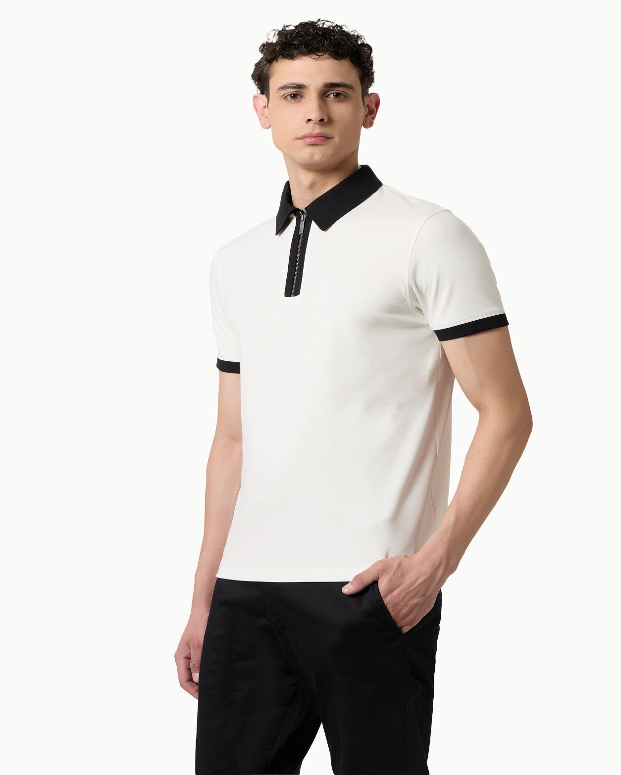 Imperial Zipper Polo White