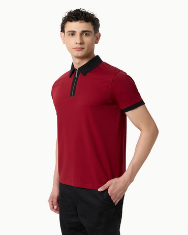 Imperial Zipper Polo Crimson