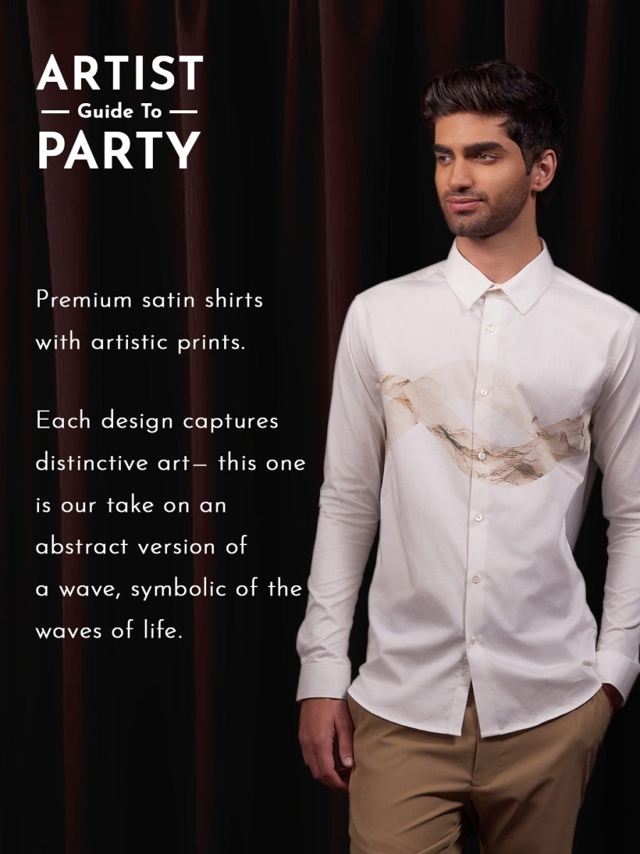 Wave Print Party Shirt - Luminous