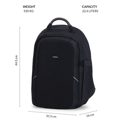 Carriall Columbus Black Smart Laptop Backpack