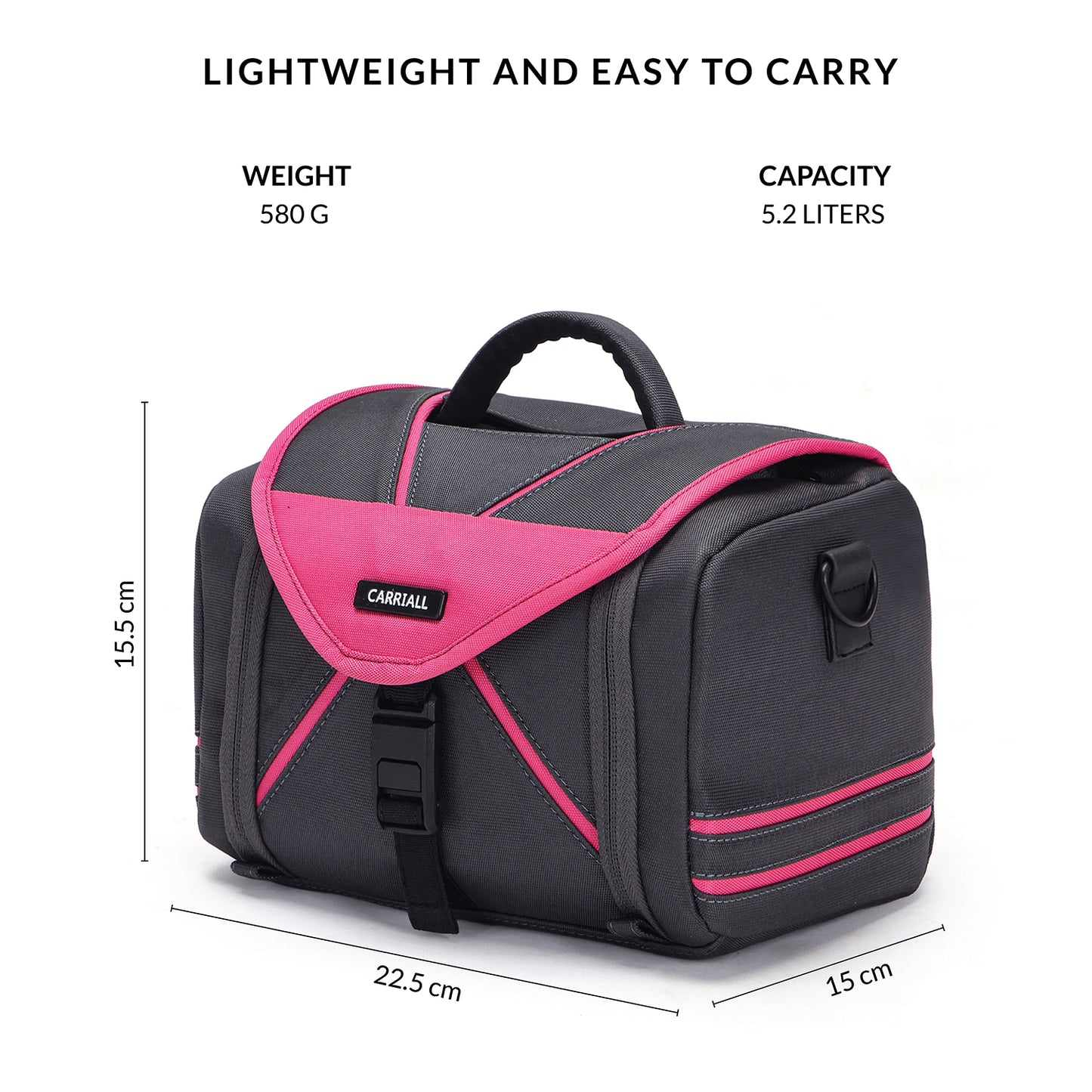 Carriall Zento - The Kids Meal Bag Grey & Pink Lunch Bag For Kids Boys & Girls (Grey & Pink)