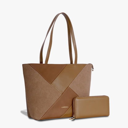 Carriall Estelle Vegan Leather Tote bag for women & girls (Brown)