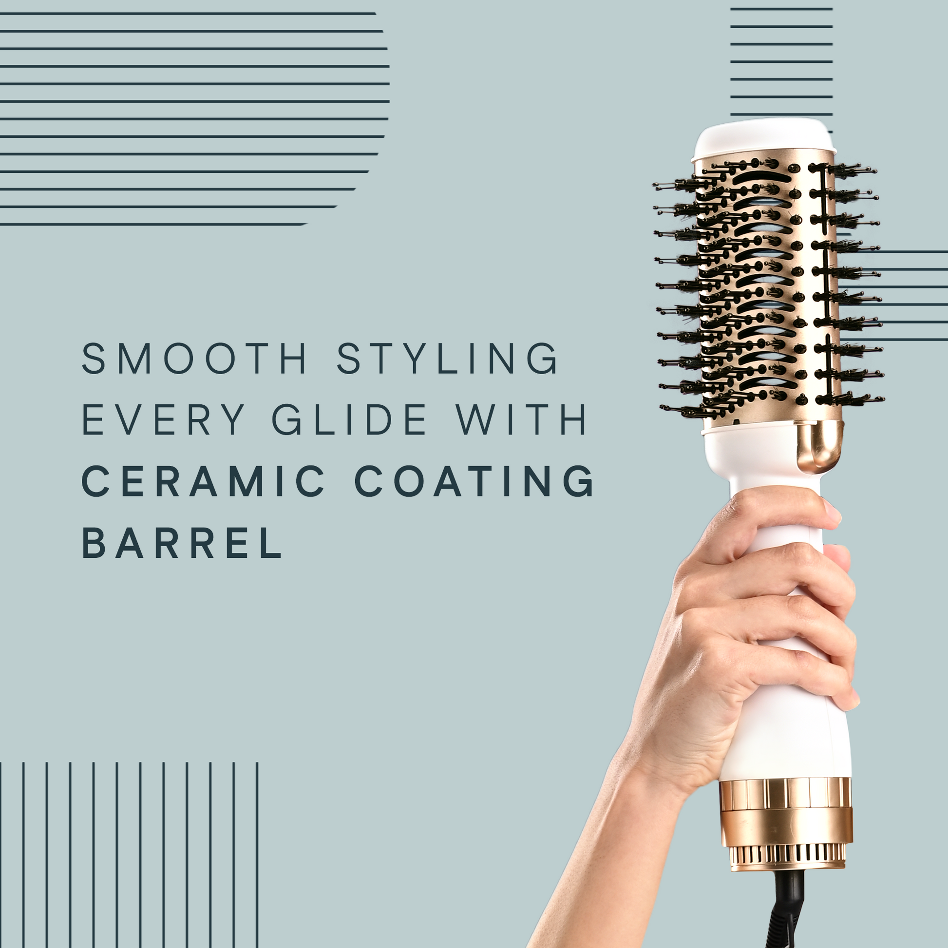 Hair Blow Drying Brush | Hot Air Styler & Volumizer for Smooth, Frizz-Free Hair - White | Winston at Broadway