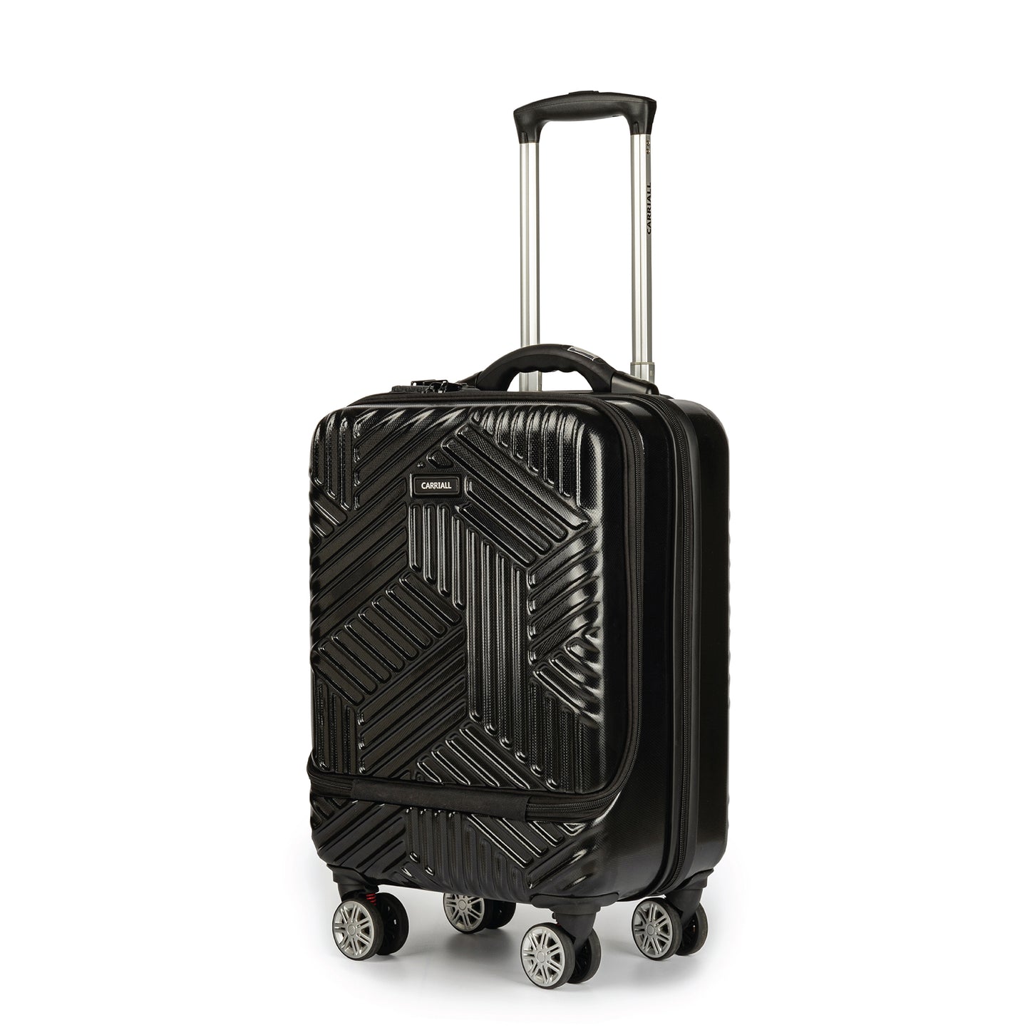 Carriall Smart Trail Polycarbonate Cabin Bag with weighing scale (Black)