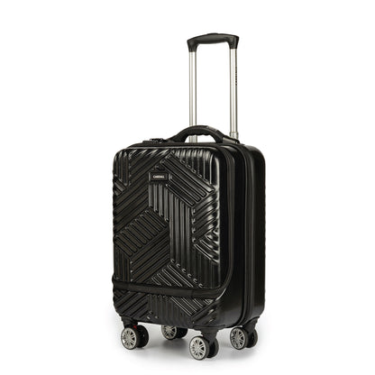 Carriall Smart Trail Polycarbonate Cabin Bag with weighing scale (Black)