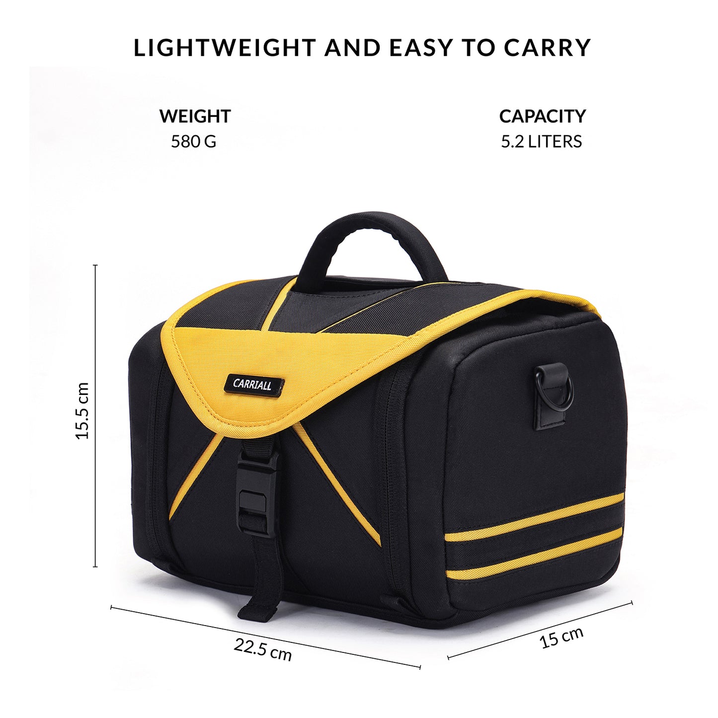 Carriall Zento - The Kids Meal Bag Black & Yellow Lunch Bag For Kids Boys & Girls (Black & Yellow)