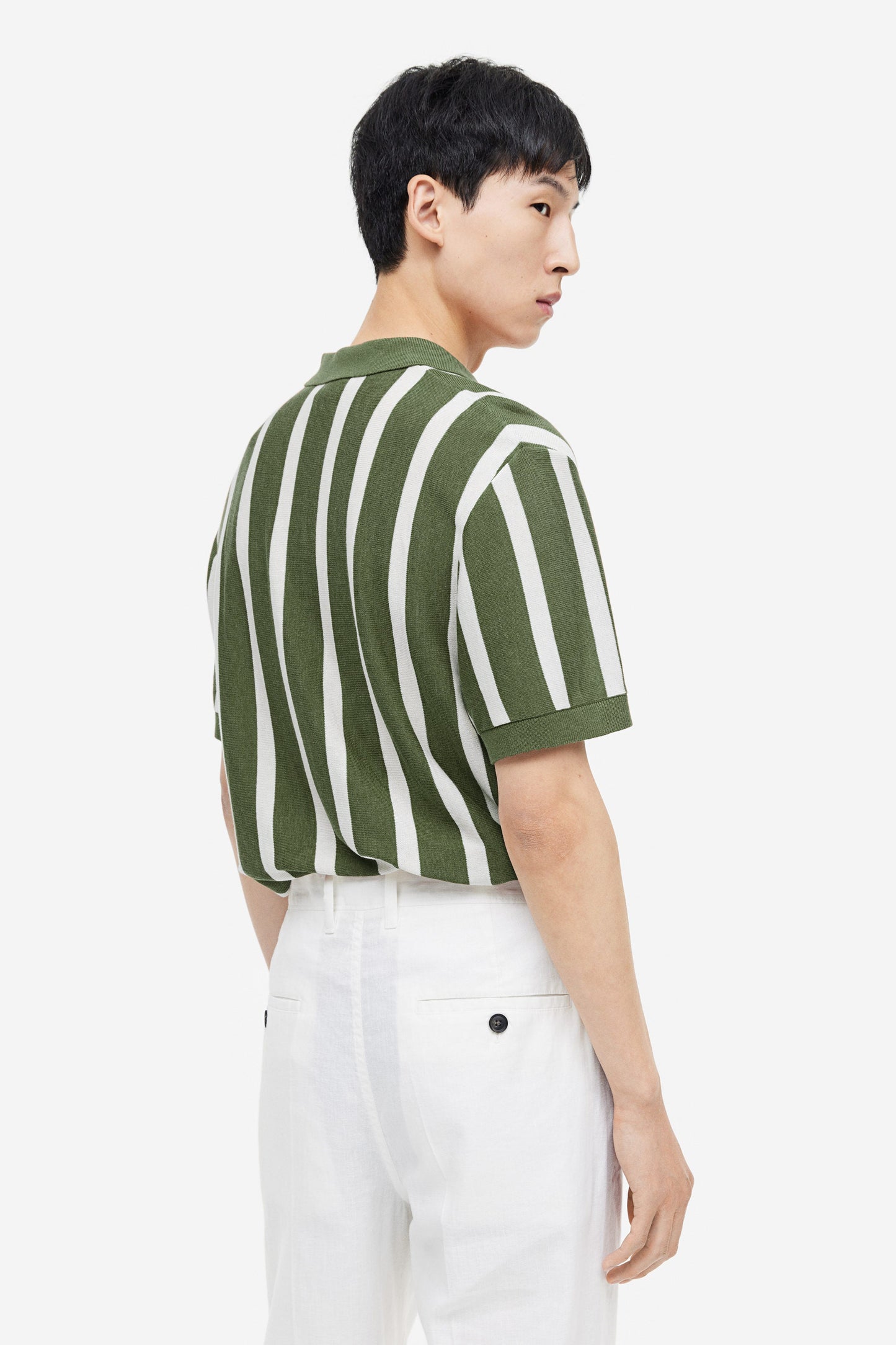 Summer Green Stripes Old Money Polo