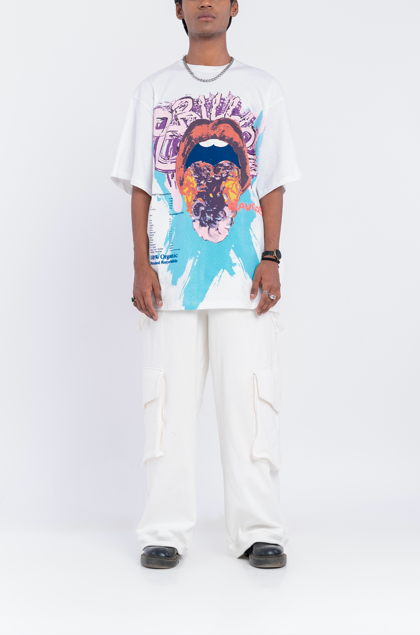 8 Billion Flavours' T-Shirt (White) | Huemn at Broadway