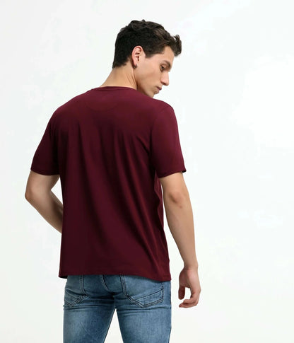Crew Neck Tshirt | Anti Stain Anti Odor Water Repellent-CRANBERRY