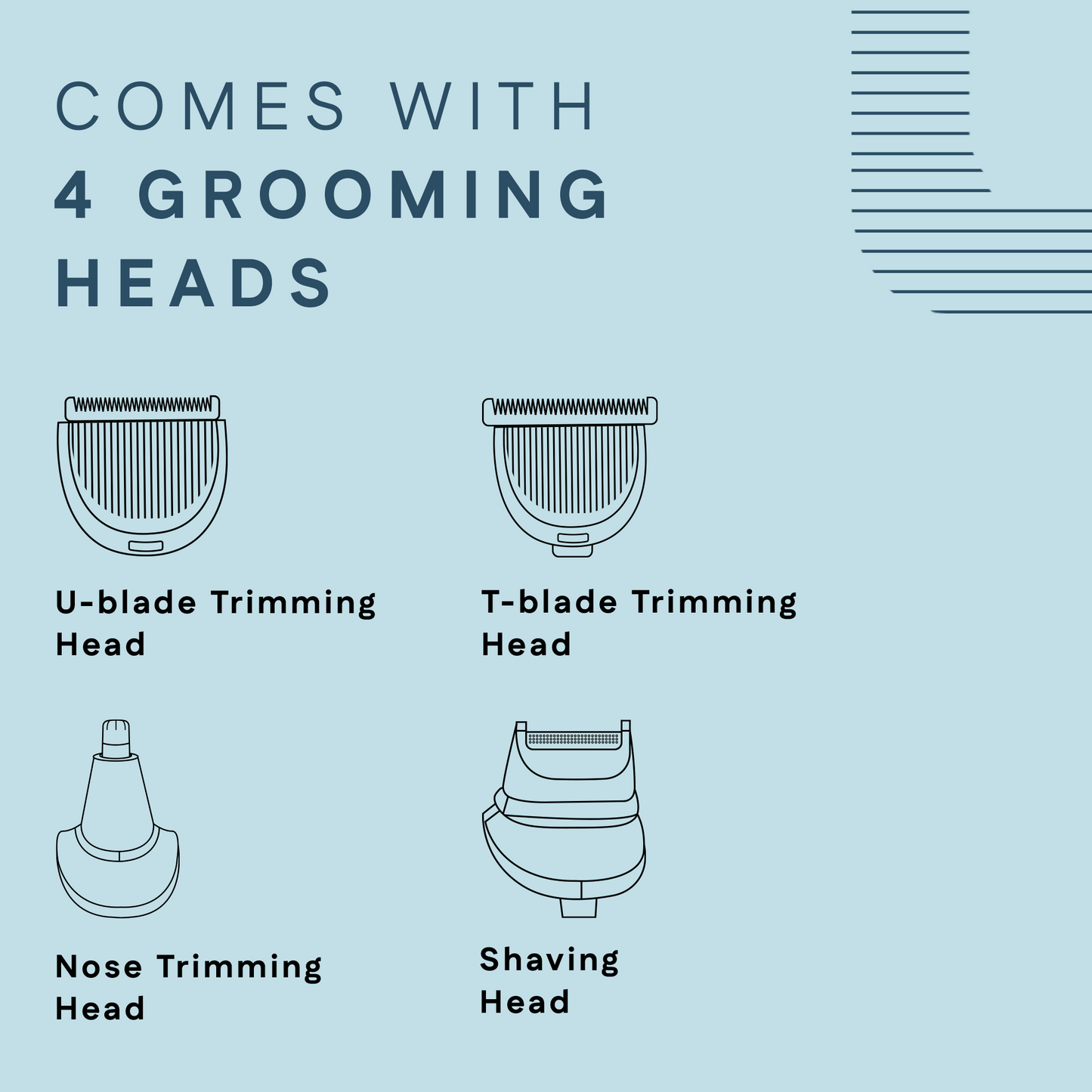 Groom Lite | Multi-Groomer with 4 Heads, 7 Combs Attachments & Travel Lock | Winston at Broadway
