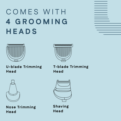 Groom Lite | Multi-Groomer with 4 Heads, 7 Combs Attachments & Travel Lock | Winston at Broadway