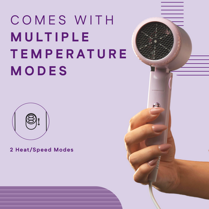 Hair Dryer 1200W | Foldable, Low Noise & Detachable Concentrator | Winston at Broadway