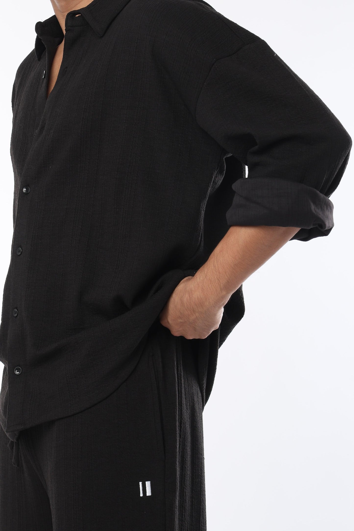 Crossknit Black Shirt