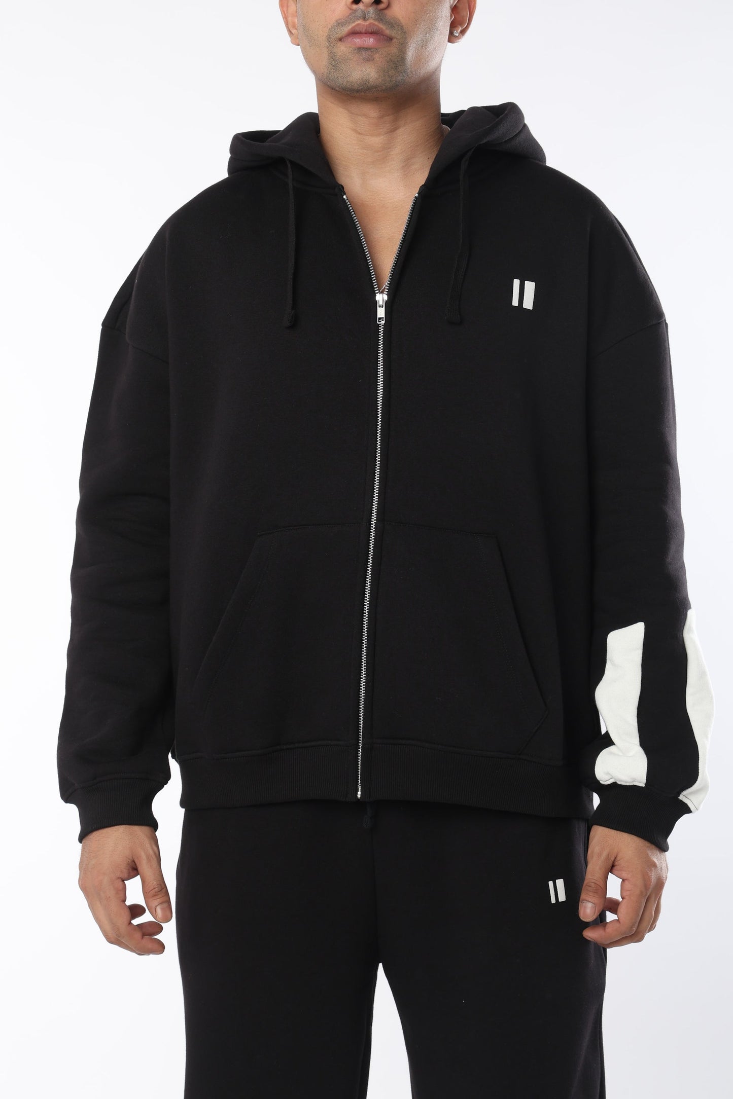 Black Everyday Zipper Hoodie