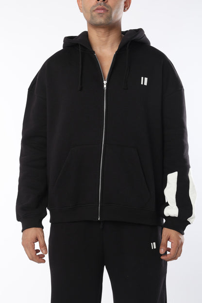 Black Everyday Zipper Hoodie