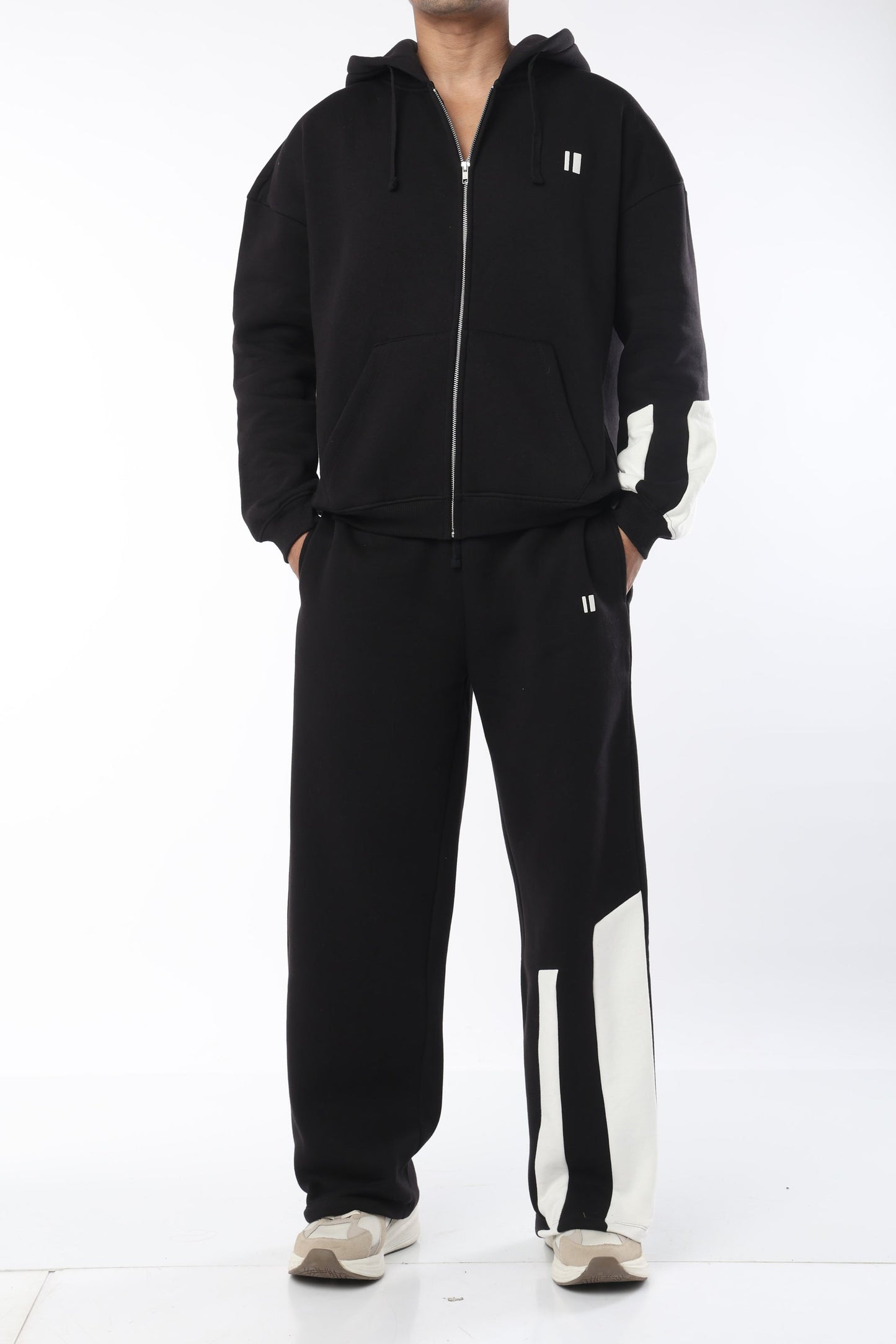 Black Everyday Zipper Hoodie