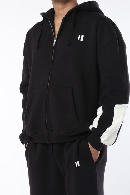 Black Everyday Zipper Hoodie