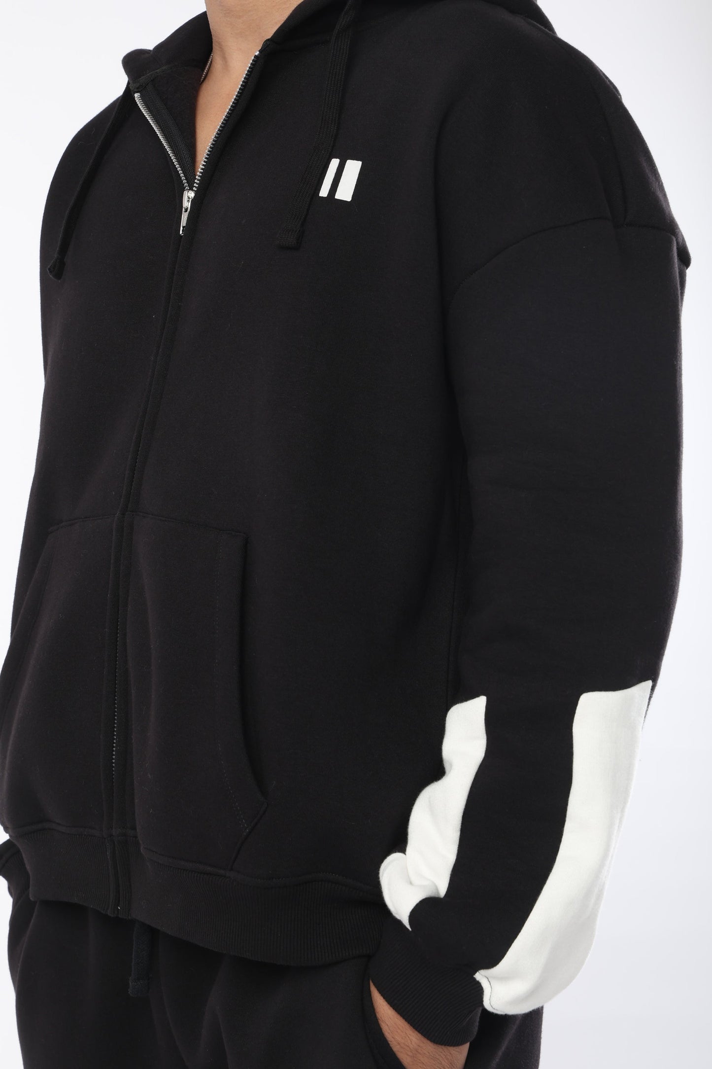Black Everyday Zipper Hoodie