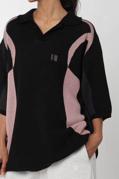 Black Knit Polo