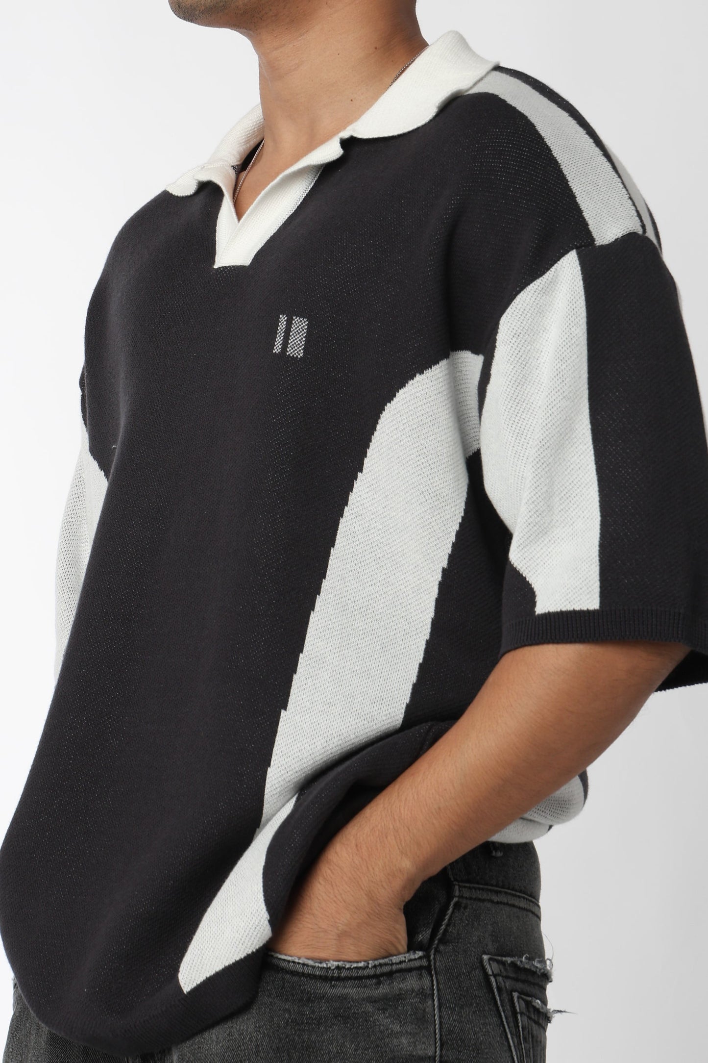 Charcoal Knit Polo