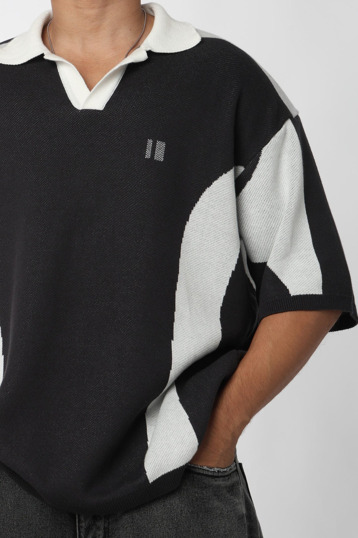 Charcoal Knit Polo