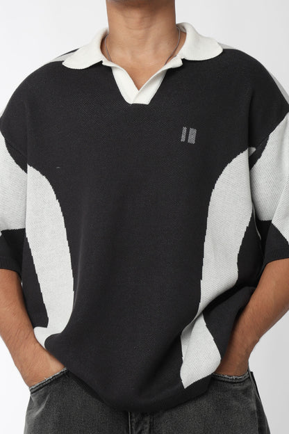 Charcoal Knit Polo