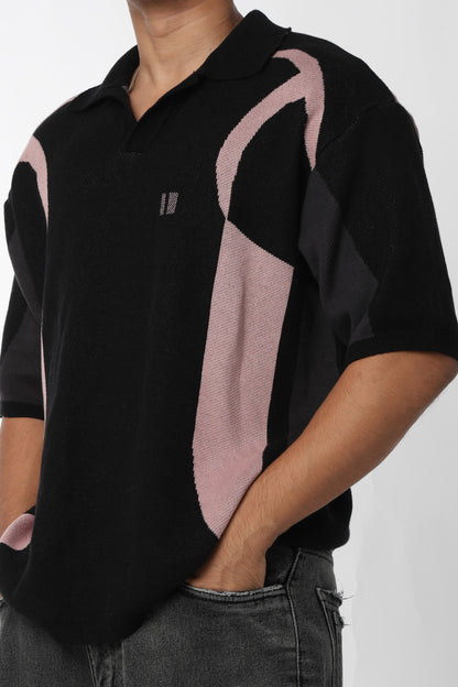 Black Knit Polo