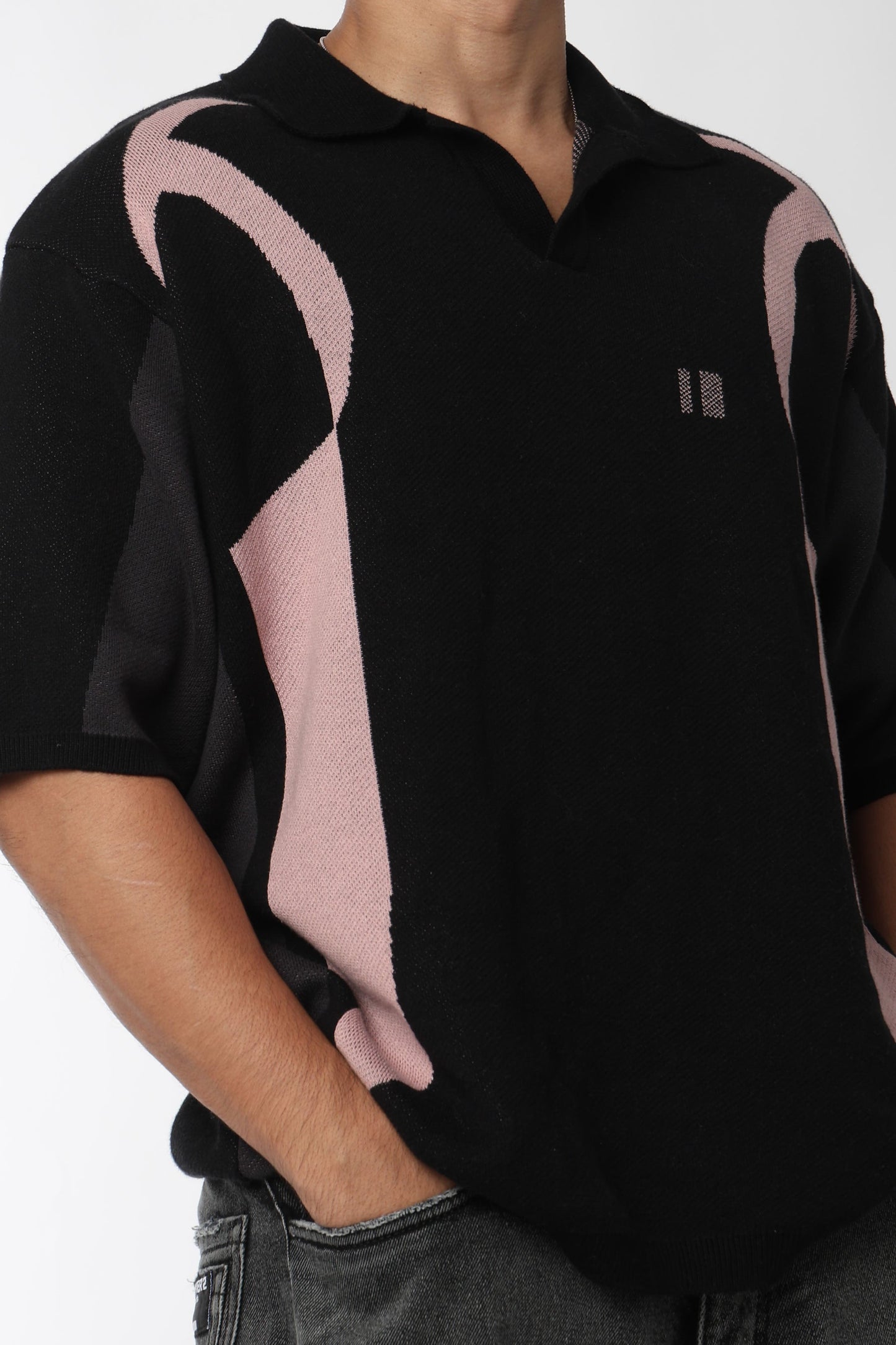 Black Knit Polo