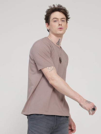 Crew Neck Tshirt | Anti Stain Anti Odor Water Repellent-DUSKYMAROON