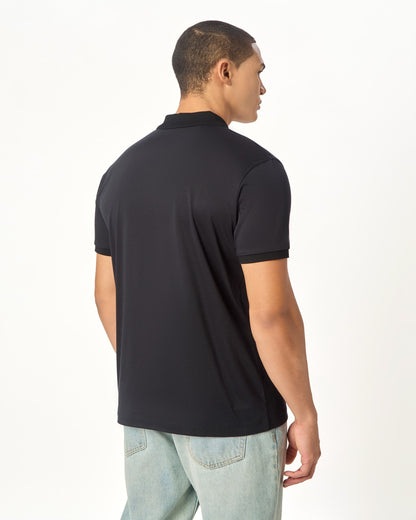 NOIR LUXE ZIPPER POLO BLACK