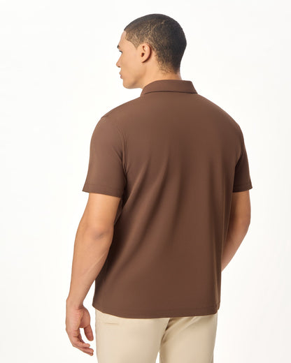 ARIN â€“ The Lucky Dove Brown Polo with Suede Detail