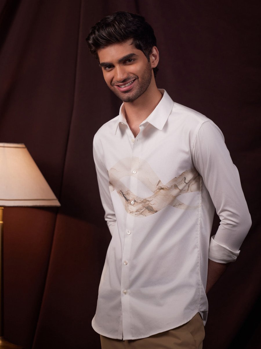 Wave Print Party Shirt - Luminous