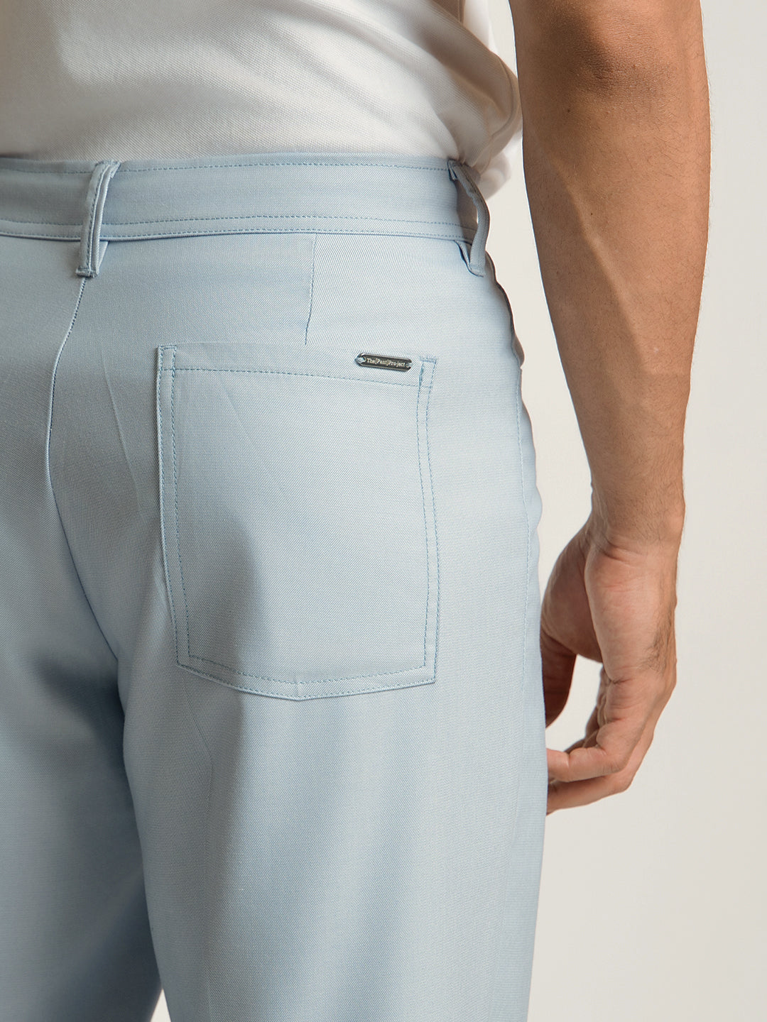 Korean Sky Blue Relaxed Fit Pintuck Pants