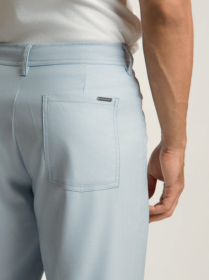 Korean Sky Blue Relaxed Fit Pintuck Pants