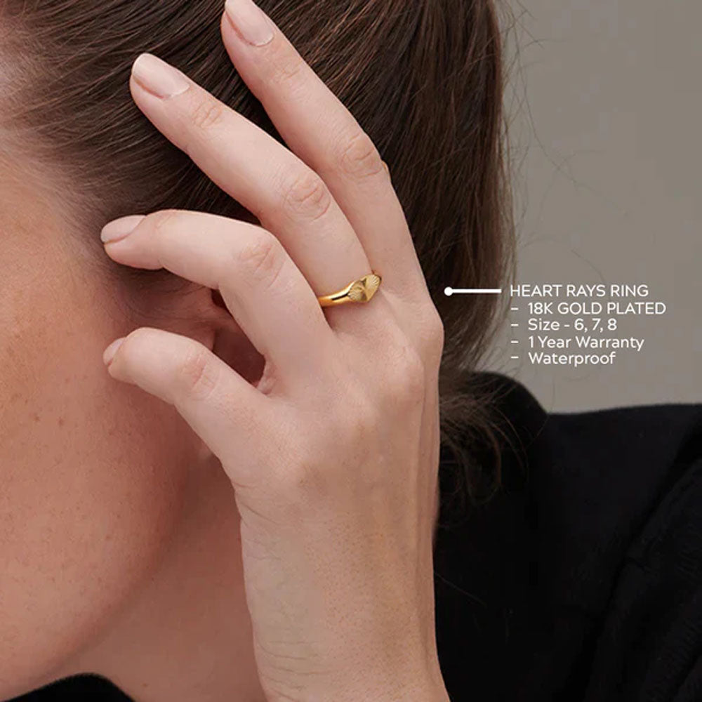Bold Sunray Heart Ring